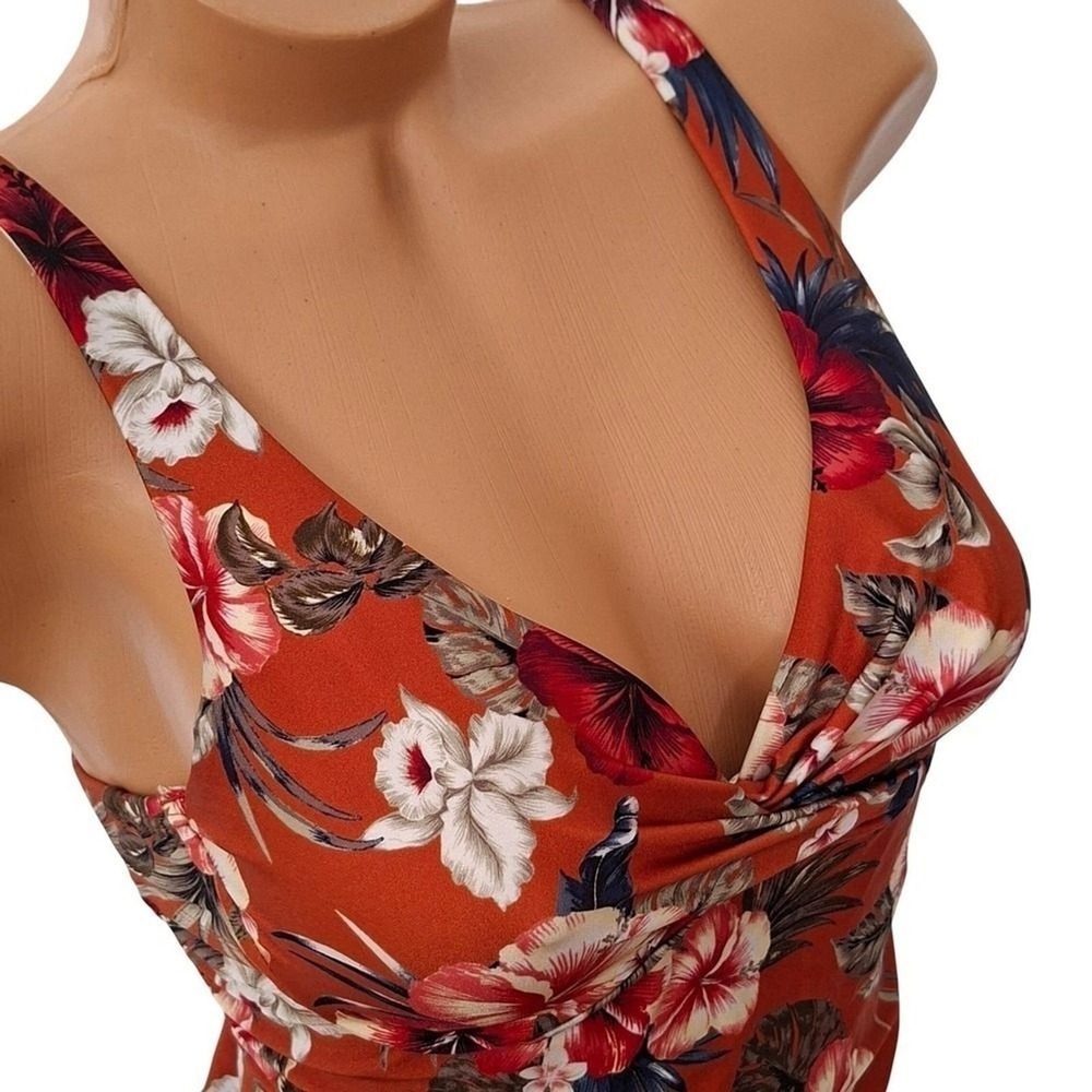 Tahiti Swim Tankini sz S Floral Tropical Swimwear Tank size 4-6 Swimsuit Top - Picture 6 of 11